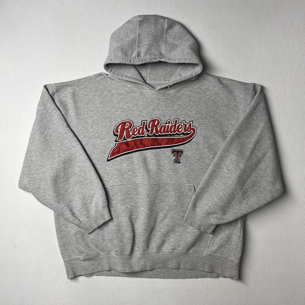 Texas Tech Red Raiders Sweatshirt Mens 2XL Gray NCAA Football P2 Hoodie